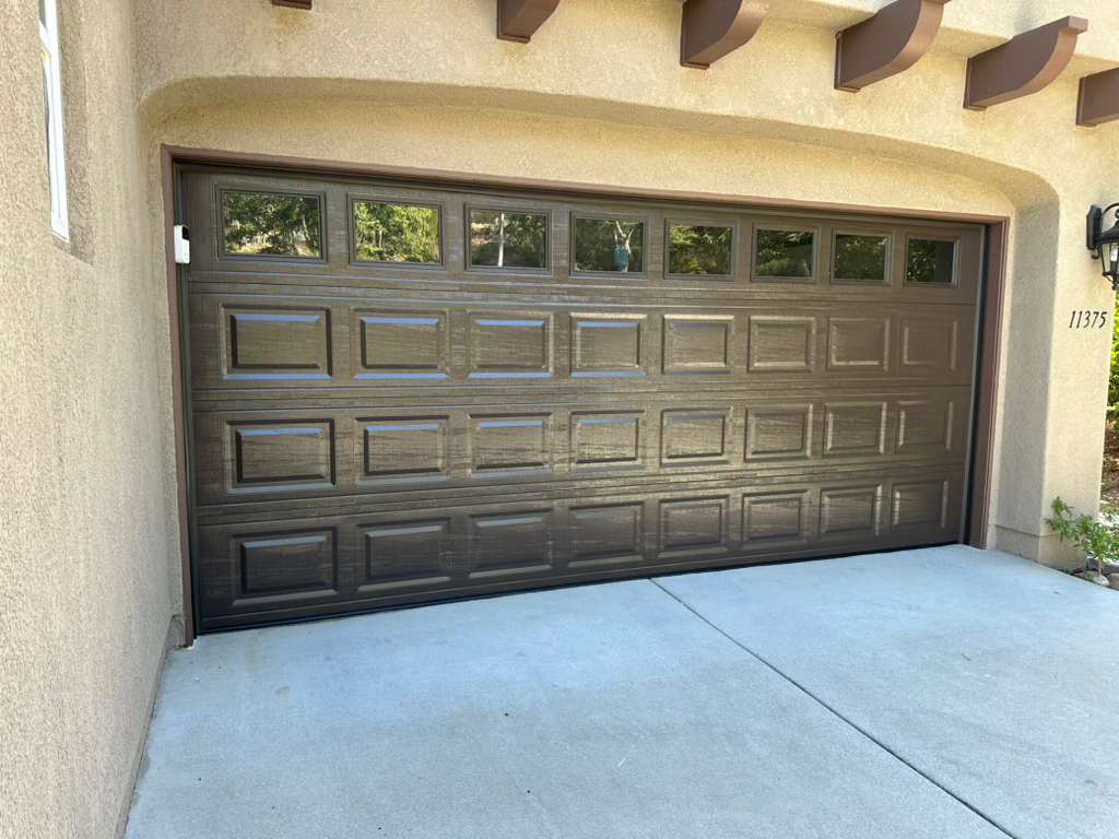 Bronze woodgrain garage door